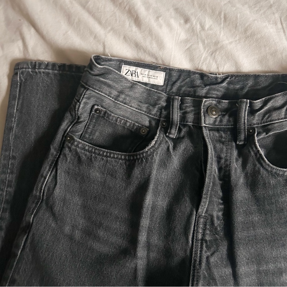 Zara Straight Leg Hi Rise Jeans